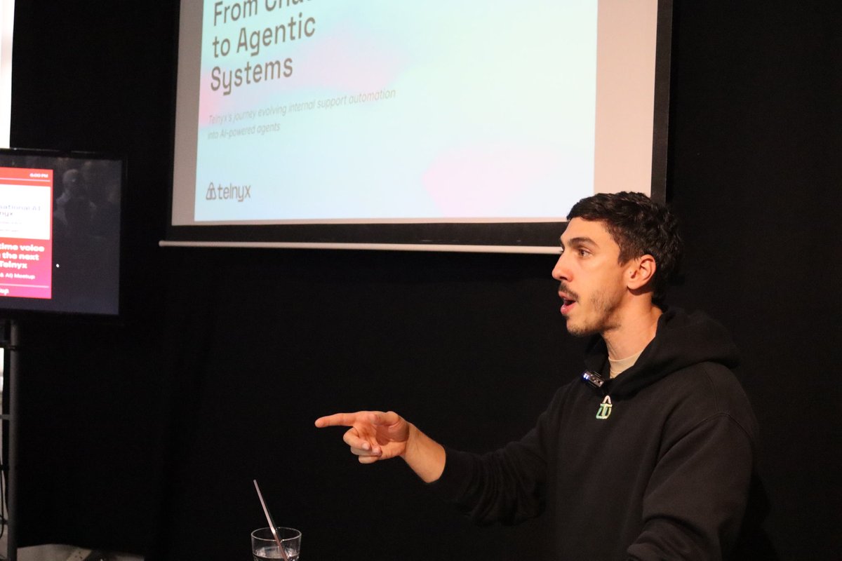 telnyx's tweet image. Dublin, you showed out for our first #LowLatencyClub in Europe! 🇮🇪👨‍💻

We dug into:
✅ Chatbots → real-time voice agents
✅ Handling latency + natural speech flow
✅ Scaling prototypes into production
✅ Building agentic systems in-house

Stay tuned for the next 👀
#DevMeetup…