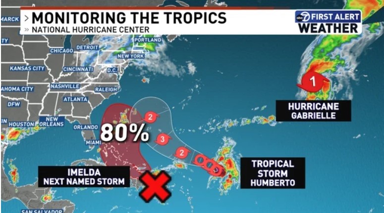 Eileen Whelan (@eileen7news) on Twitter photo The tropics are becoming more active. It will be interesting to watch the interaction between #Humberto and what will become #Imelda over the next few days. Read more in our latest blog: wjla.com/weather/first-… The tropics are becoming more active. It will be interesting to watch the interaction between #Humberto and what will become #Imelda over the next few days. Read more in our latest blog: wjla.com/weather/first-…