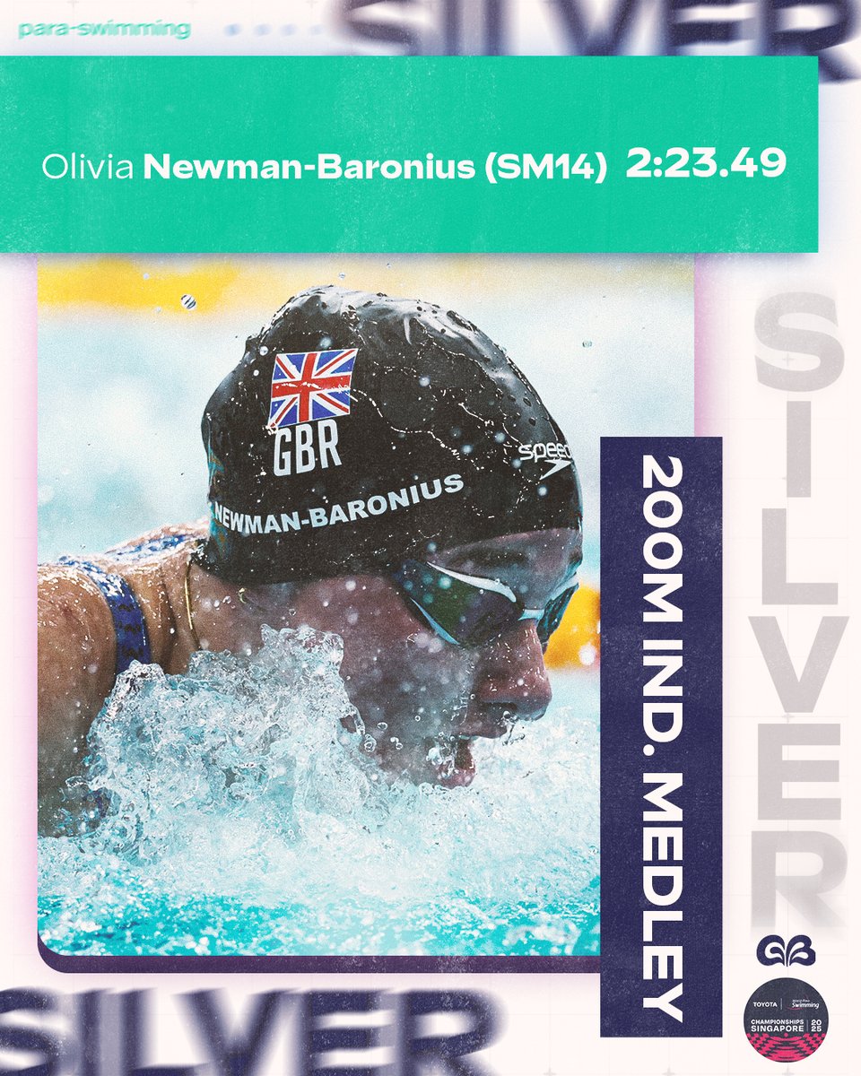 Aquatics_GB's tweet photo. More medley magic ✨🪄

It’s a British 2-3 as Olivia Newman-Baronius and Bethany Firth deliver in the SM14 200m IM 🇬🇧👏 https://t.co/uVuNS7hL8A