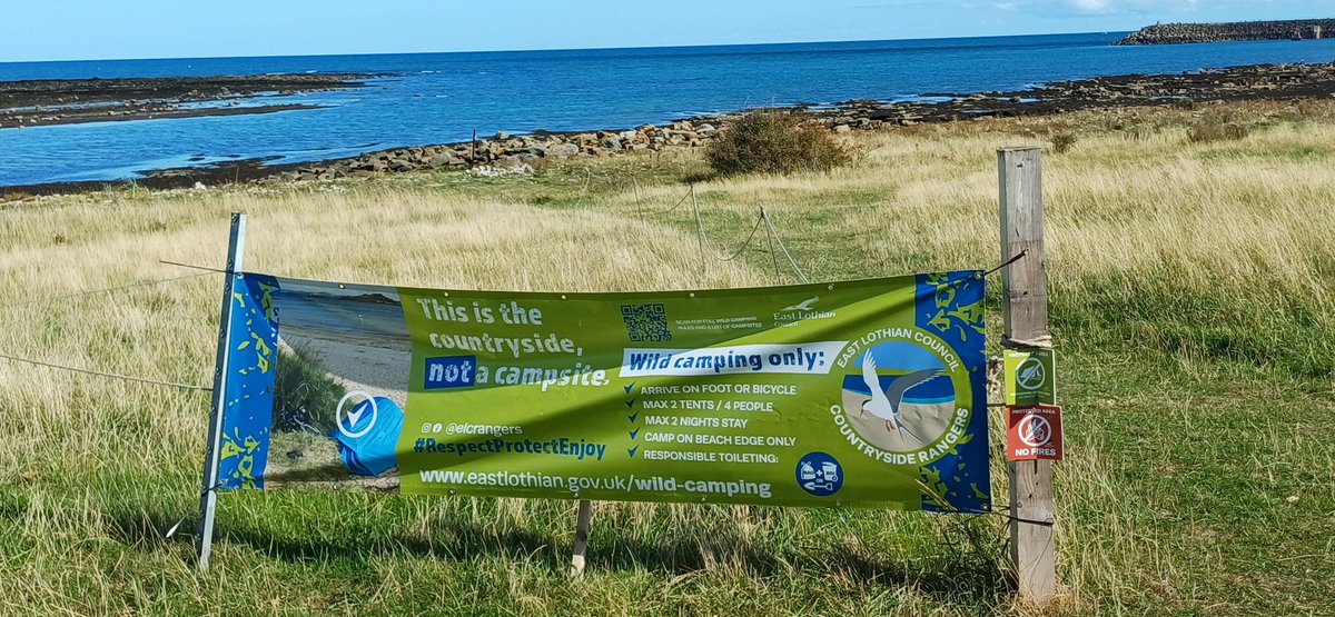 This is a good effort by East Lothian Council. The number of abandoned tents, tins, fires, plastic bags and bottles strewn in areas I walk by 'campers' is a growing menace. Education yes, but some enforcement too is needed. Popular areas are being spoiled by the selfish.