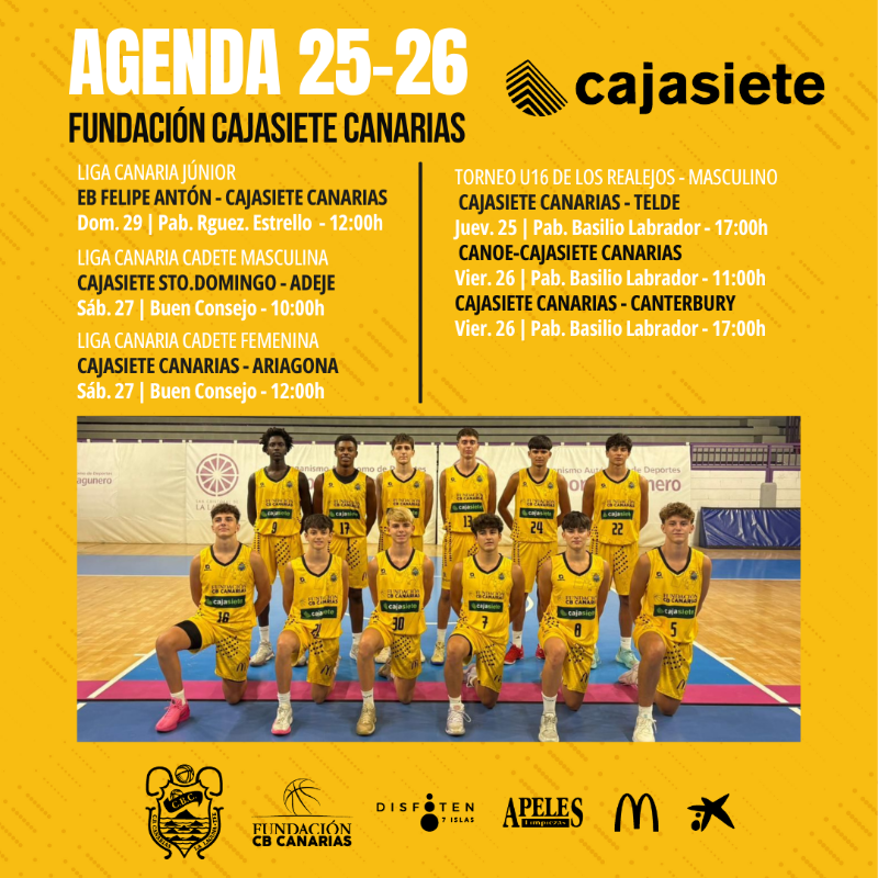CB1939Canarias's tweet photo. BASE |  Arrancan las Ligas Canarias Júnior y Cadete

➡️  Doble presencia aurinegra en el 𝐈𝐕 𝐓𝐨𝐫𝐧𝐞𝐨 𝐔𝟏𝟔 𝐝𝐞 𝐋𝐨𝐬 𝐑𝐞𝐚𝐥𝐞𝐣𝐨𝐬

➡️  Los premini masculino y femenino; así como el mini de chicas participan en el 𝐕 𝐌𝐞𝐦𝐨𝐫𝐢𝐚𝐥 𝐉𝐮𝐚𝐧 𝐉𝐨𝐬é 𝐁𝐫𝐮𝐧𝐨