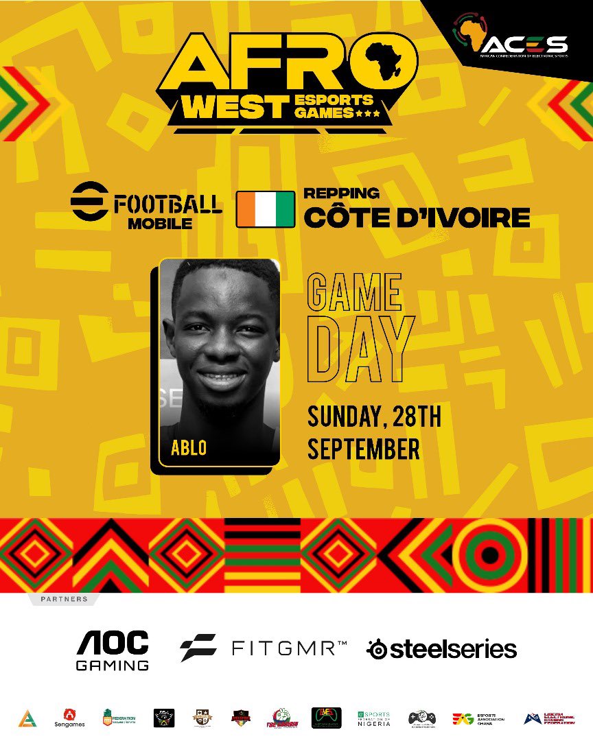 Voici les joueurs qui porteront défendront les couleurs de la Côte d’Ivoire au AfroWest Esports Games 2025.

#AfroWest #Esports #ACES