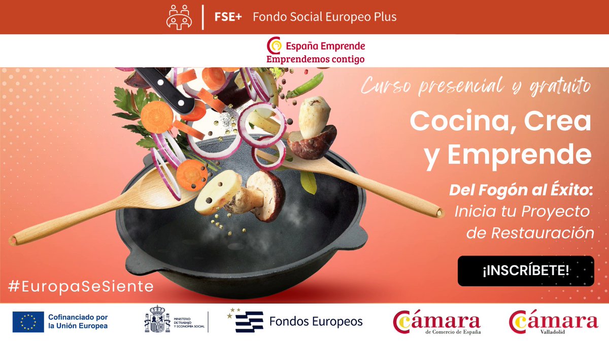 ✨ ¿Tu sueño es tener tu propio restaurante, bar o cafetería? Únete a esta formación gratuita y aprende lo esencial para emprender en el mundo gastronómico

✉️ info@escuelainternacionaldecocina.com
📞 983 350 880📲 699 89 77 06 (WhatsApp)

<a href="/FondosUE_Esp/">Fondos Europeos en España</a> #EuropaSeSiente #Formación