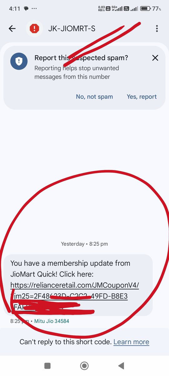 I haven't applied for any such things <a href="/JioCare/">JioCare</a> <a href="/RelianceDigital/">Reliance Digital</a> <a href="/reliancejio/">Reliance Jio</a> <a href="/JioMart/">JioMart</a> @JioMartSupport@reliancegroup can you clarify what is this rubbish. From last few months I'm getting such messages. Even I have tried contacting you many times. I seems like a security threat.