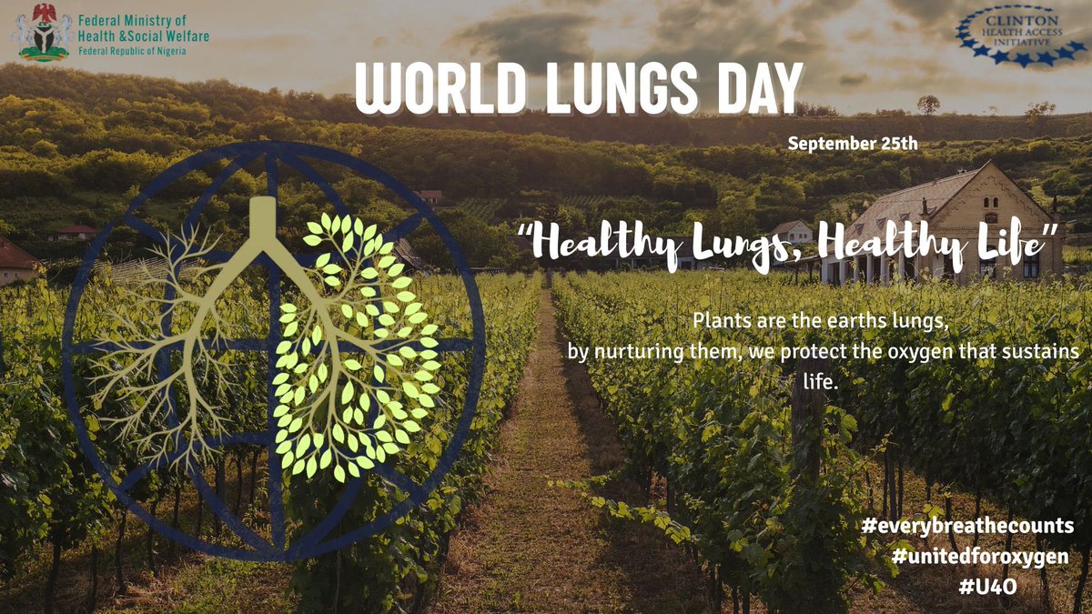 unitedforOxygen's tweet photo. “Healthy lungs, Healthy life”
On this #Worldlungday remember your lungs🫁 need oxygen and oxygen needs trees🌳
#🫁❤️🌳
#Unitedforoxygen #U4O #fmohsw #clintonhealthaccessinitiative #CHAI
#Breathecleanair #Everybreathecounts
#lunghealth #healthylungshealthylife https://t.co/vVskts58SQ