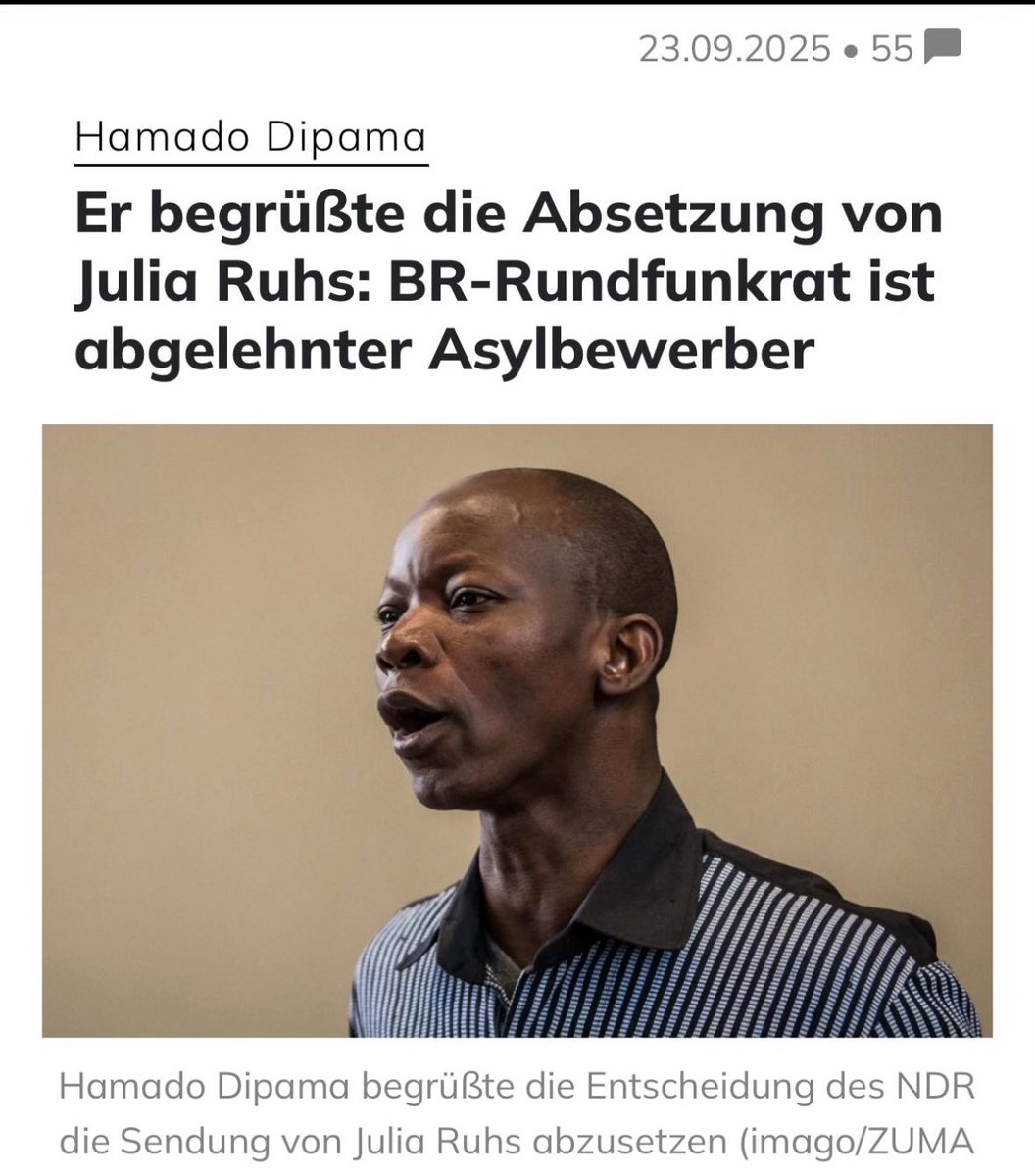 ES IST UNGLAUBLICH❗️
Ein abgelehnter Asylbewerber sitzt im Rundfunkrat des Bayrischen Rundfunks.
Nicht nur, dass er in diesem Gremium nichts zu suchen hat, hat er uns offensichtlich bezüglich seines Asylgrundes belogen.
Denn zwischenzeitlich ist er mehrfach in das Land gereist.