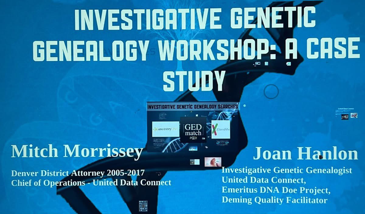 Yesterday, we presented on investigative genetic genealogy at the Rocky Mountain Death Investigators Conference in Grand Junction, Colorado. #DNA #IGG #FIGG