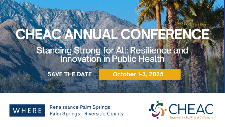 patagoniahealth's tweet image. Heading to Palm Springs for CHEAC’s Annual Meeting? 🌴

Save the date: October 1-3!
We’ll be there connecting with local health department leaders from across California.

#CHEAC2025 #PublicHealth #EHRsolutions #CaliforniaHealth #CHEACAnnualMeeting
