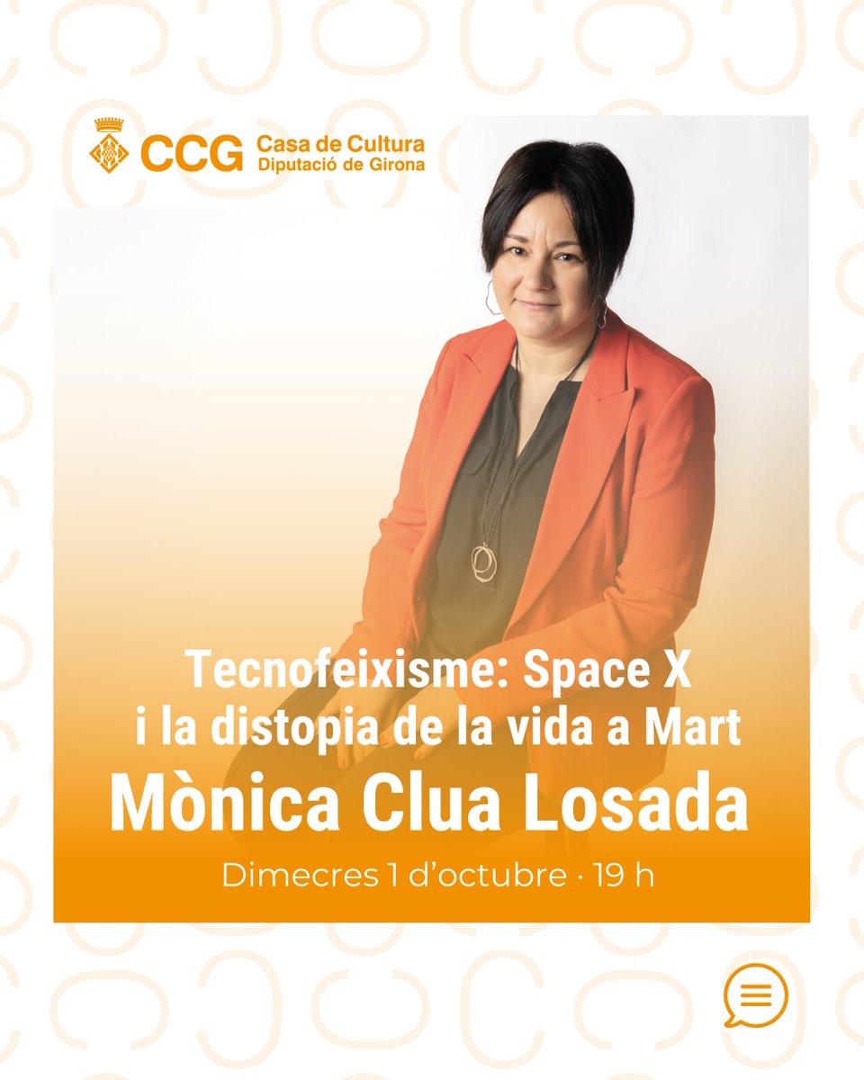 🕵️‍♀️La setmana que ve continua el cicle «Un espia a la butxaca» amb la <a href="/DrCluaLosada/">Mònica Clua-Losada</a> que parlarà de les conseqüències ecocides de la indústria de l'exploració espacial. 

📅 01/10
🕐 19 h
✍️ Inscripció gratuïta