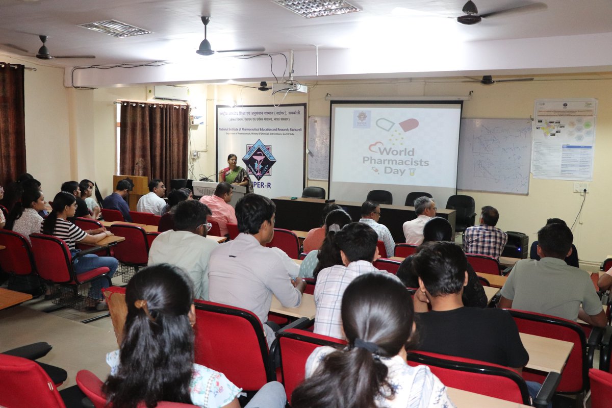 📢 On the occasion of World Pharmacist Day 2025, NIPER-Raebareli successfully organized a Panel Discussion and Student Ideation Session. 

👏 Thanks to all participants for making the event insightful and engaging!

<a href="/Pharmadept/">Department of Pharmaceuticals 🇮🇳</a> 
#PharmacistDay2025 #NIPERRaebareli #Healthcare