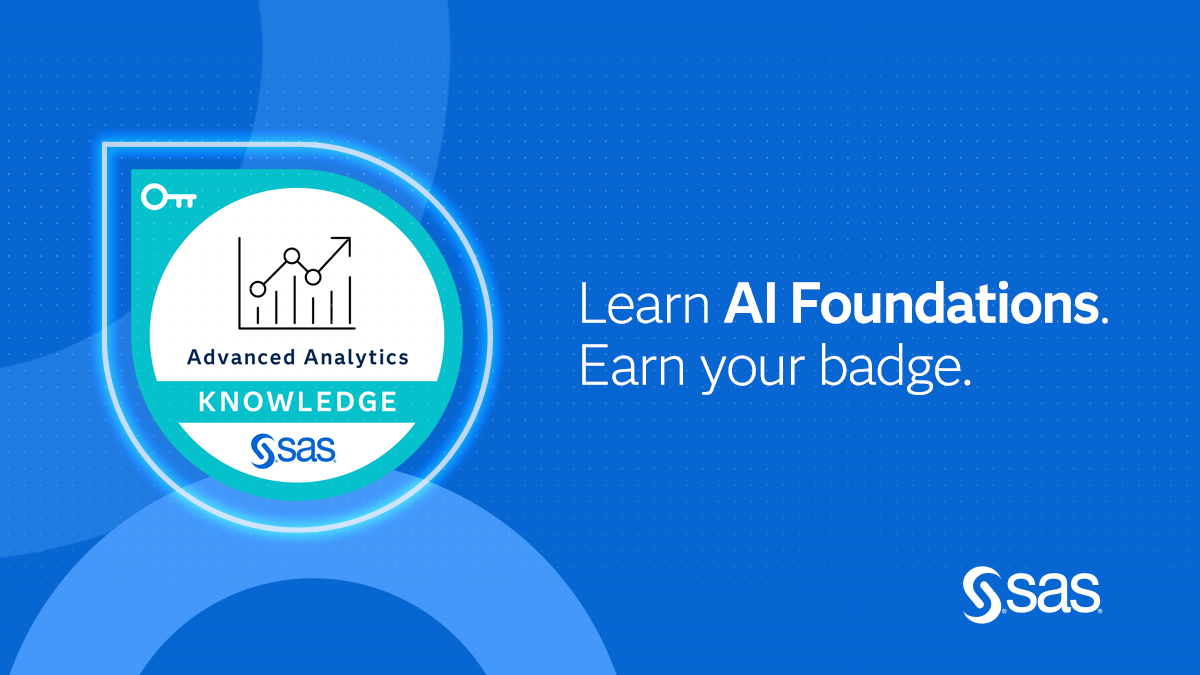 SASsoftware's tweet image. The future of work is AI-driven. Are your skills keeping up? Start with AI Foundations — a SAS training that introduces core AI concepts and tools. 

✅ Complete the course
✅ Pass the assessment
🏅 Earn your #SASKnowledgeBadge in AI Foundations

Begin your journey →…