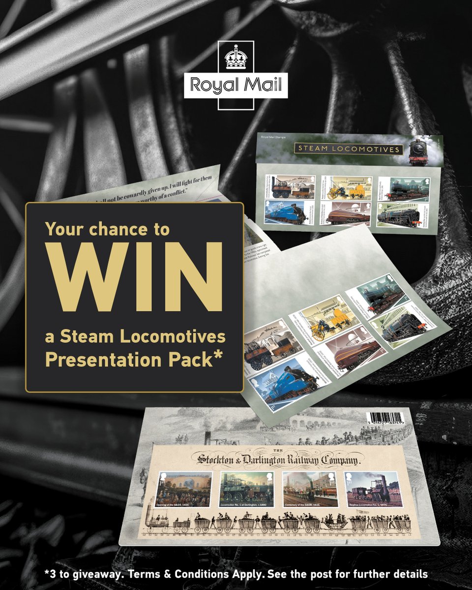 Here's your chance to win a Steam Locomotives Presentation Pack (3 to give away). 
  
Q. What fuel do most steam locomotives burn?
  
To enter, like + RT + reply with the correct answer by 11:59pm on 30/09/25
  
18+ UK only. Ts &amp; Cs: ms.spr.ly/6013sW1gP