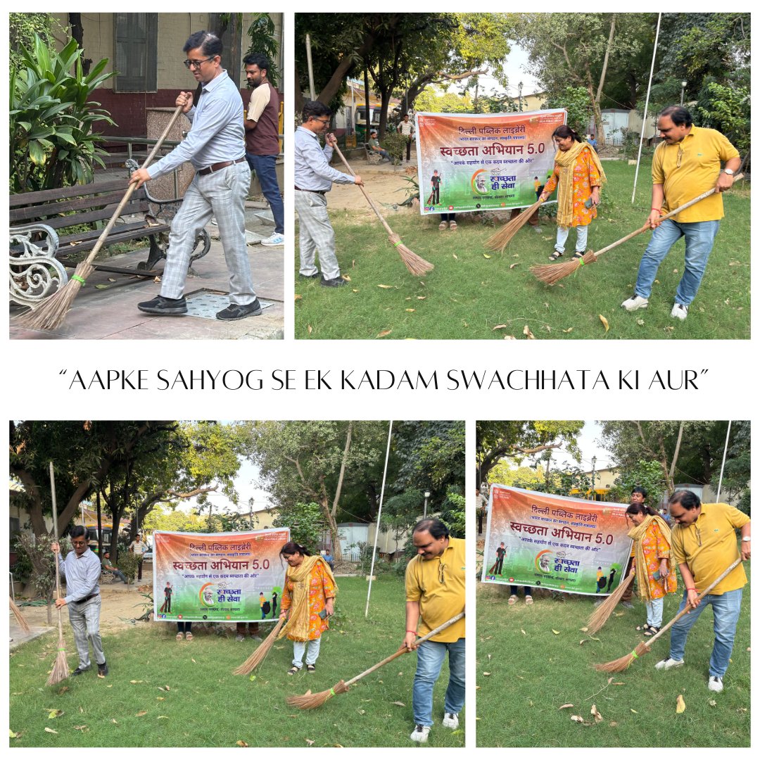 As part of #SwachhataHiSeva, on 25.09.2025 the Delhi Public Library Swachhata Team joined the “Aapke Sahyog Se Ek Kadam Swachhata Ki Aur”. The spirited cleanup promoted hygiene, civic responsibility &amp; environmental stewardship.

#MinistryOfCulture #delhipubliclibrary