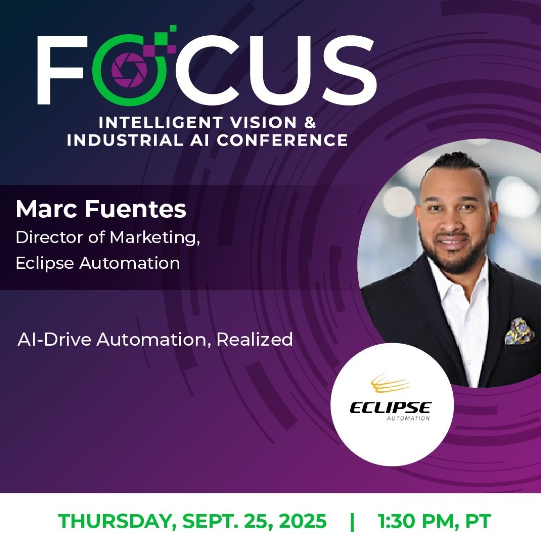 eclipseautomate's tweet image. Happening today at #FOCUS2025: Marc Fuentes shares how AI is transforming factory automation.
🗨️ "Eyes in the factory, eyes on the Line: Vision systems bring precision and speed to every step of the factory."
🕜 1:30 PM PDT
#IndustrialAI #VisionAutomation