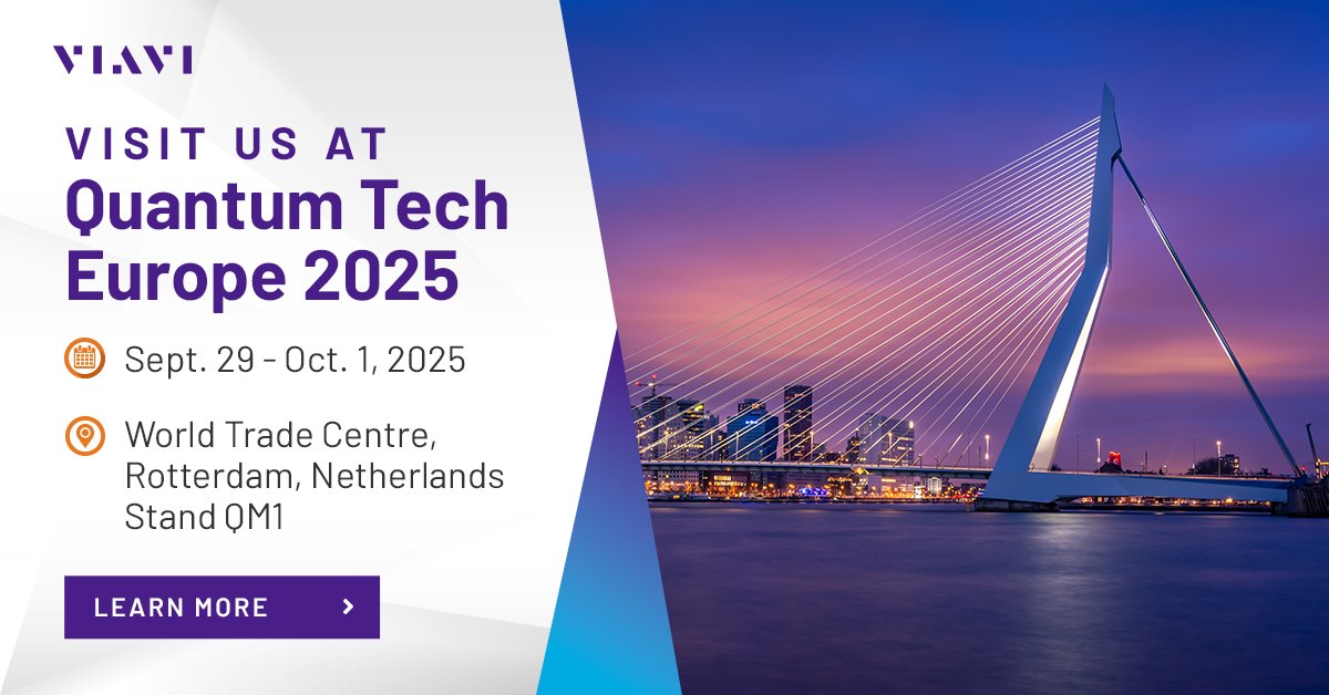 ViaviSolutions's tweet image. We’re sponsoring #QuantumTech Europe 2025 in Rotterdam!

Visit us: Sept 29–Oct 1 | Stand QM1 to discover how we’re driving real-world quantum adoption.

Get 20% off your premium visitor pass with code SPN20

Book a meeting: ow.ly/gVf450X0050

#QTEU25