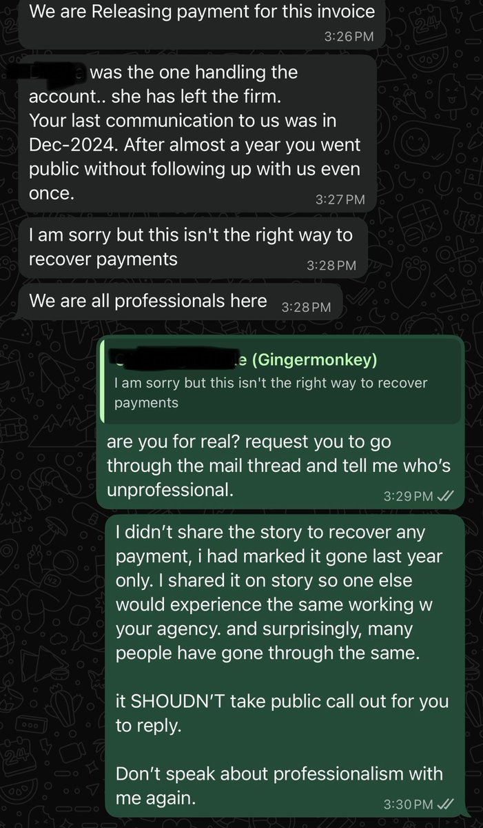 charansh's tweet image. the audacity to say “we’re all professionals here” after i followed up for MONTHS. I marked everyone. politely asked again and again. shared link,mail ss, ledger, everything. nothing. and now he shows up when i call them out. instead of saying sorry, saying “we’re all…