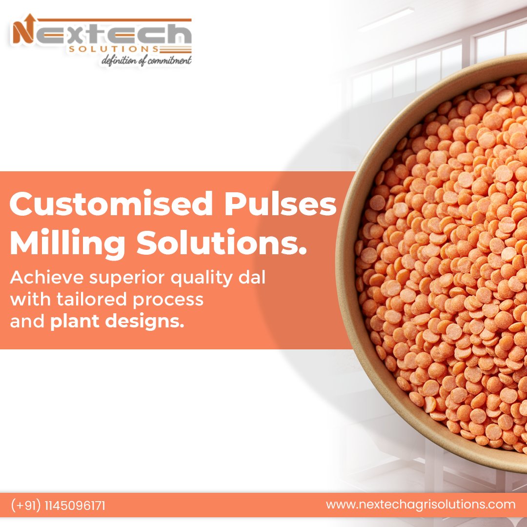 Nextechagrisol's tweet image. 🌾 From Seed to Superior Dal!
Looking for premium-quality pulses processing? At Nextech Solutions, we deliver customised milling solutions with advanced technology and tailored plant designs.

.
#NextechAgriSolutions #PulsesMilling #DalProcessing #AgriSolutions #FoodProcessing