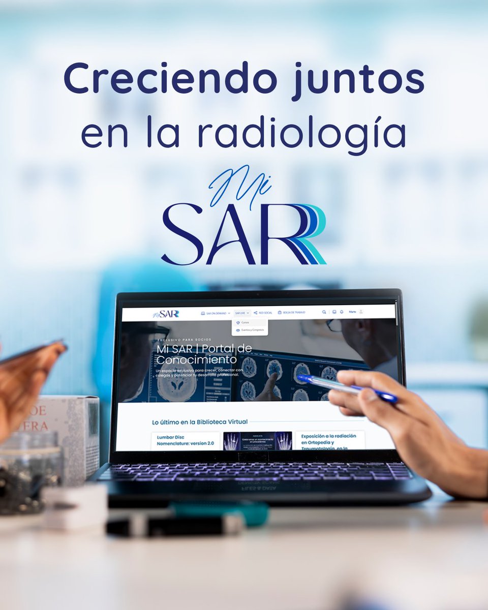 SocArgRad's tweet photo. #MiSAR. Un espacio exclusivo pensado para vos: oportunidades, formación y conexión con colegas para seguir creciendo en el diagnóstico por imágenes.

💻Ingresá a https://t.co/nl2mCmc9mo con la misma clave con la que ingresás al sistema de socios, y accedé a Mi SAR https://t.co/X3VgszPKQM