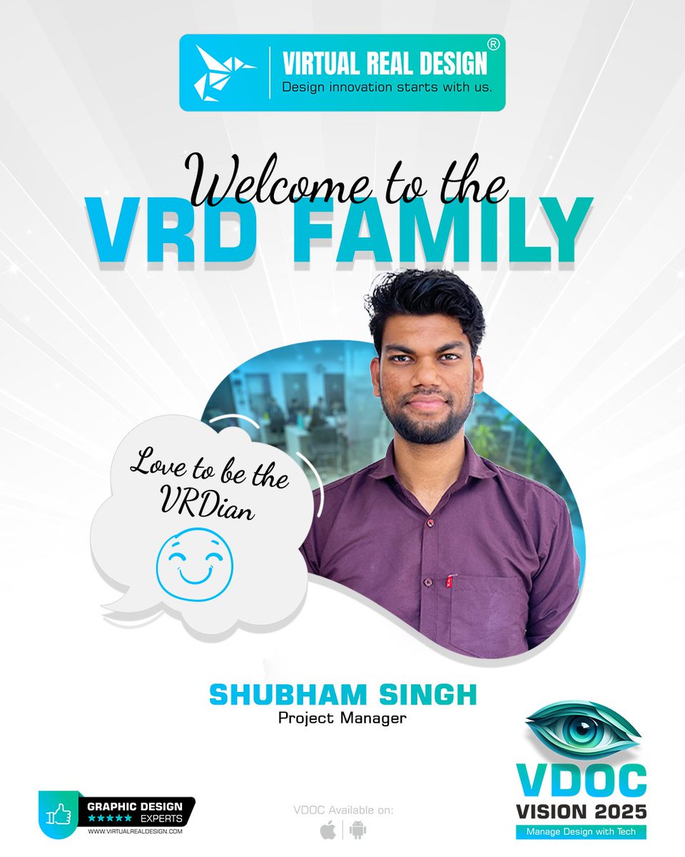 VRD40's tweet image. 🌟 A warm welcome to 𝗦𝗵𝘂𝗯𝗵𝗮𝗺 𝗦𝗶𝗻𝗴𝗵 at Virtual Real Design.

Together, we design with purpose — creating impact, stories &amp;amp; experiences that inspire.

𝗙𝗼𝗹𝗹𝗼𝘄: @VRD40 
𝘕𝘦𝘦𝘥 𝘢𝘯𝘺𝘵𝘩𝘪𝘯𝘨? 𝘋𝘔 𝘶𝘴 𝘢𝘯𝘺𝘵𝘪𝘮𝘦.

#VRD #VirtualRealDesign #VisionVDOC2025