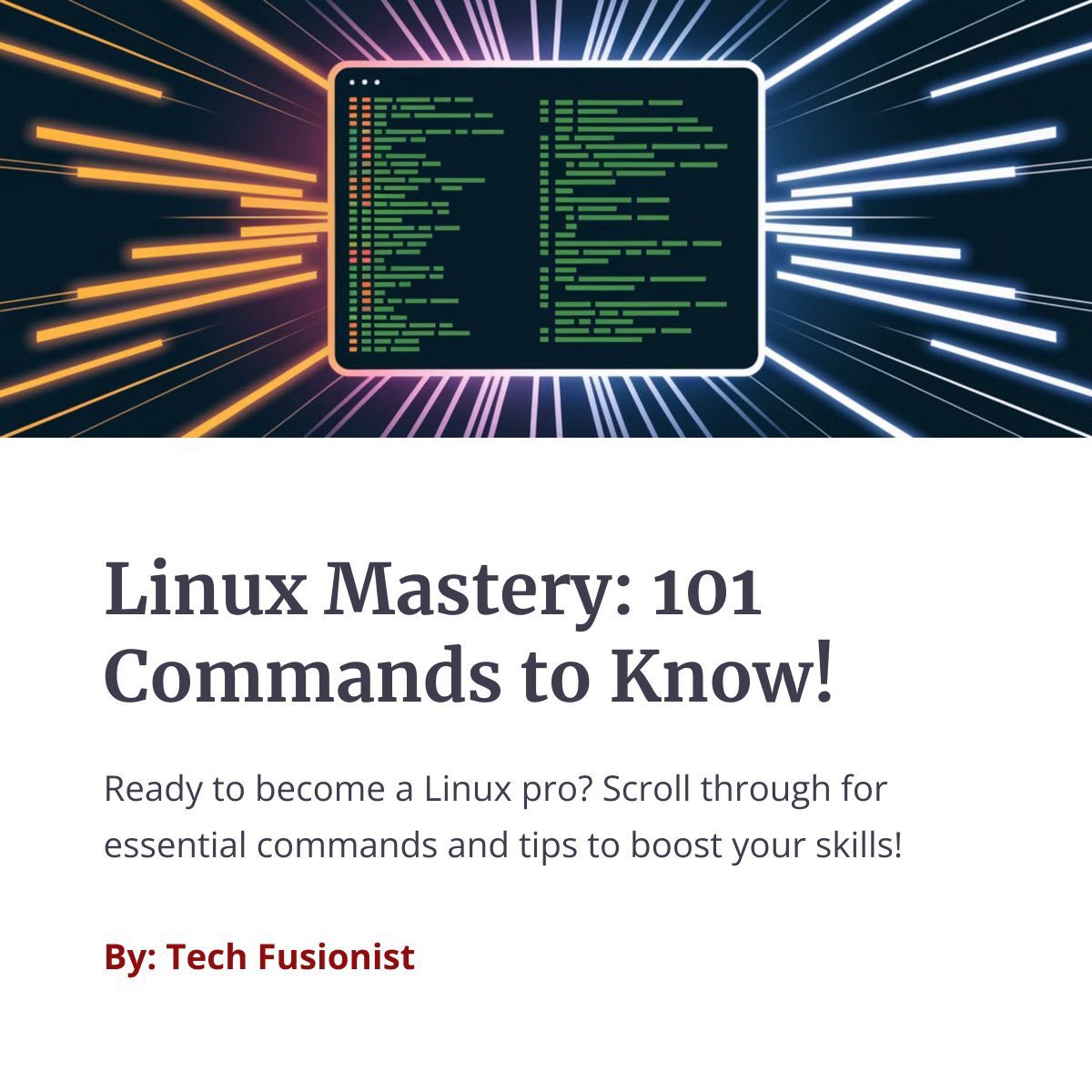 techyoutbe's tweet image. Master Linux, One Command at a Time! 🚀
These essential commands will make you unstoppable in the terminal. Let’s dive in! 🧵
Bookmark & share with your network!