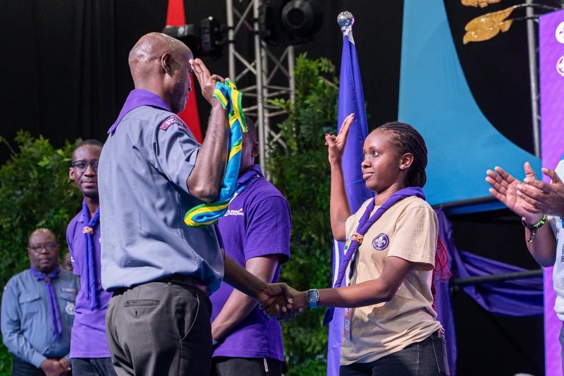 RwandaScouts's tweet photo. Big congratulations to our International Commissioner, Fanny Ornella, elected to the Africa Scout Committee! 👏🇷🇼 A proud moment for Rwanda Scouts and a win for Scouting in Africa. We wish her every success in this new role of service and leadership! https://t.co/qkzHRi2mMK