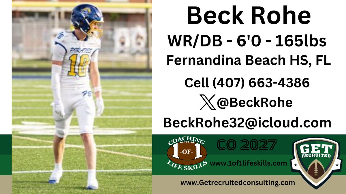 Get Recruited (@get__recruited) on Twitter photo Beck Rohe - CO 2027 - WR/DB/QB - 6'0, 165lbs - 4.53 GPA - Athletic, smooth, tough, versatile. Fernandina Beach HS, FL. Profile: app.productiverecruit.com/profile/beckha… <a href="/BeckRohe/">Beck Rohe</a> @1of1lifeskills <a href="/Bucknell_FB/">Bucknell Football</a> <a href="/ColgateFB/">Colgate Football</a> <a href="/FORDHAMFOOTBALL/">Fordham Football</a> <a href="/HoyasFB/">Georgetown Football</a> <a href="/HCrossFB/">Holy Cross Football</a> <a href="/LafColFootball/">Lafayette Football</a> <a href="/LehighFootball/">Lehigh Football</a> <a href="/PennFB/">Penn Football</a> Beck Rohe - CO 2027 - WR/DB/QB - 6'0, 165lbs - 4.53 GPA - Athletic, smooth, tough, versatile. Fernandina Beach HS, FL. Profile: app.productiverecruit.com/profile/beckha… <a href="/BeckRohe/">Beck Rohe</a> @1of1lifeskills <a href="/Bucknell_FB/">Bucknell Football</a> <a href="/ColgateFB/">Colgate Football</a> <a href="/FORDHAMFOOTBALL/">Fordham Football</a> <a href="/HoyasFB/">Georgetown Football</a> <a href="/HCrossFB/">Holy Cross Football</a> <a href="/LafColFootball/">Lafayette Football</a> <a href="/LehighFootball/">Lehigh Football</a> <a href="/PennFB/">Penn Football</a>