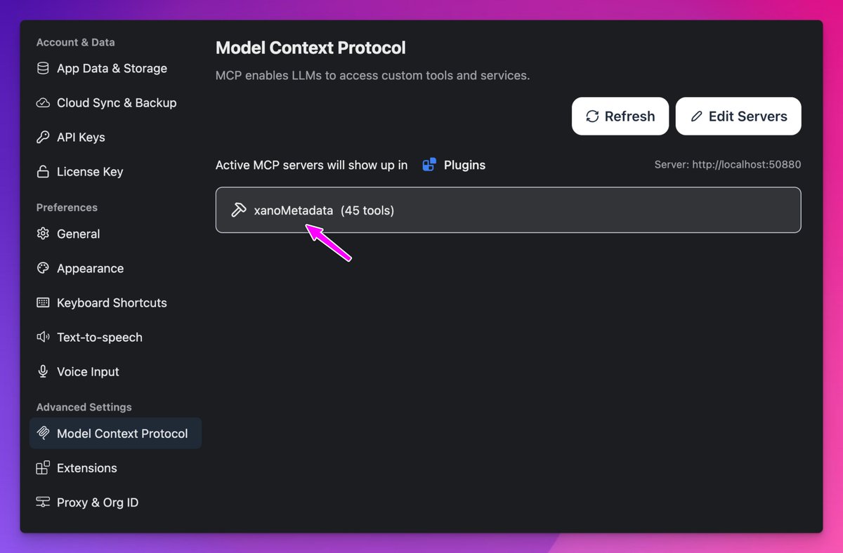 TheFlowAgency's tweet image. As I went to jump into Claude Code finally, I remembered I had a licence for @TypingMindApp & since all I wanted was a simple way to communicate with the @nocodebackend MCP Server (using their metadata API basically), it was ideal! Typing Mind adds it as a plugin to use in chats