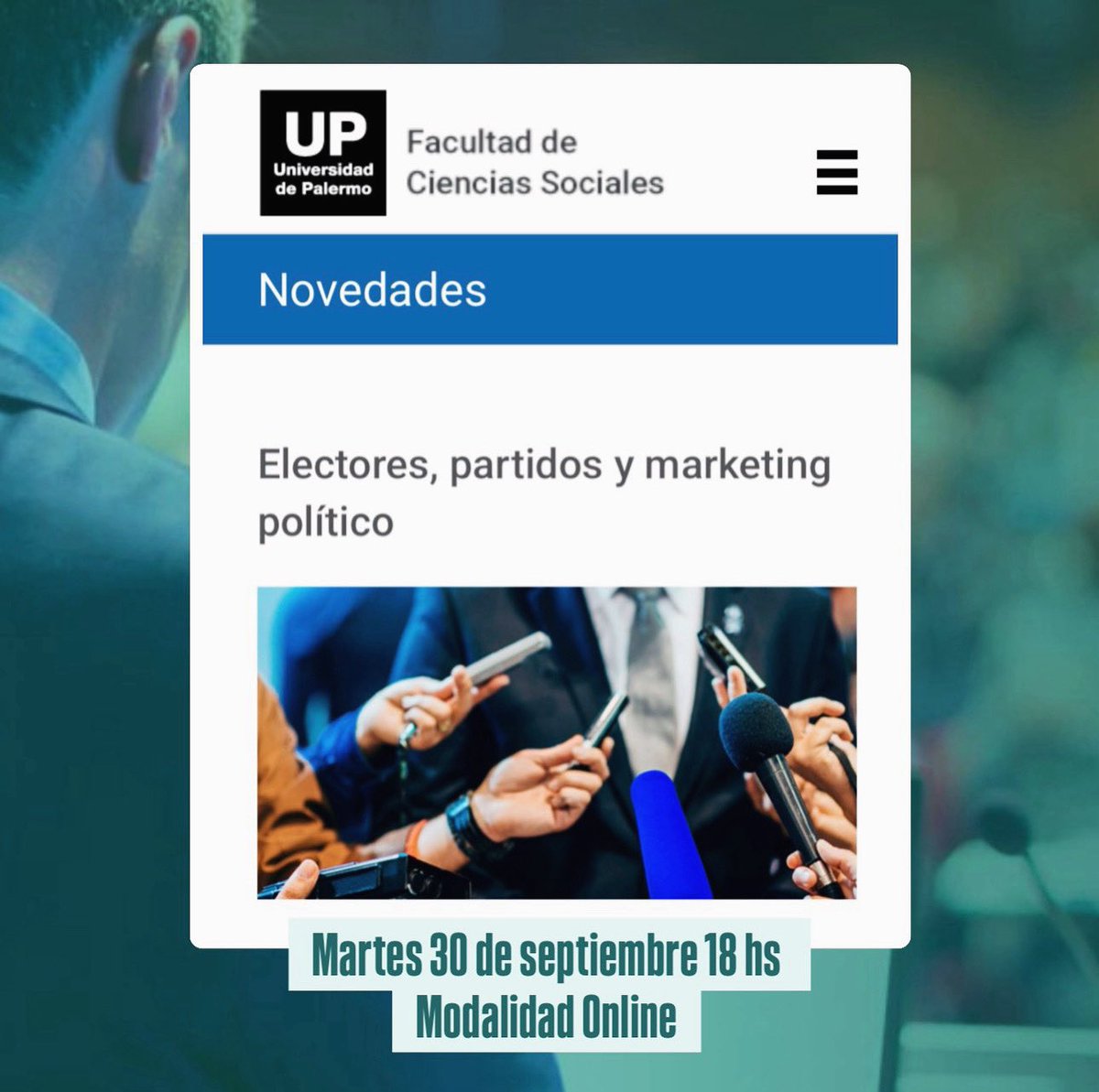 📢 Desde ACEP, los invitamos a participar de este encuentro académico organizado por la Universidad de Palermo: Una charla abierta sobre las campañas electorales en Argentina 2025 🗳️.

palermo.edu/cienciassocial…