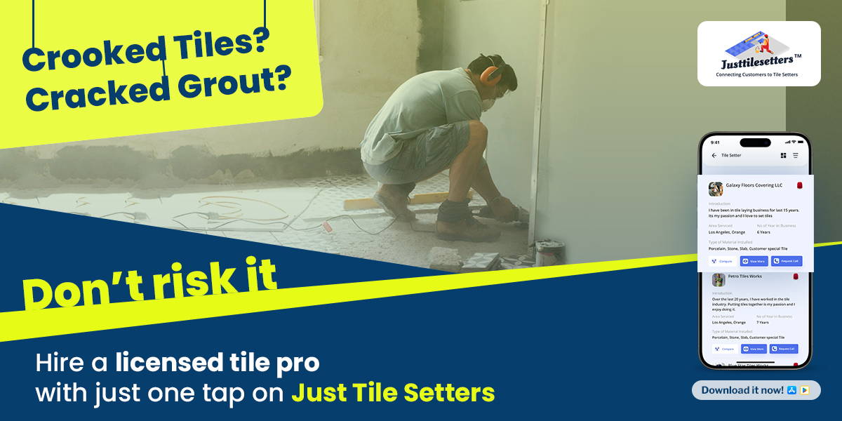 justtilesetters's tweet image. Crooked tiles? Cracked grout? Don’t take chances!
✅ Hire a licensed tile pro instantly with Just Tile Setters.
One tap and your home gets the perfection it deserves. 🏡✨

👉 Download the app today and book your tile expert with ease!
justtilesetters.com
#JustTileSetters