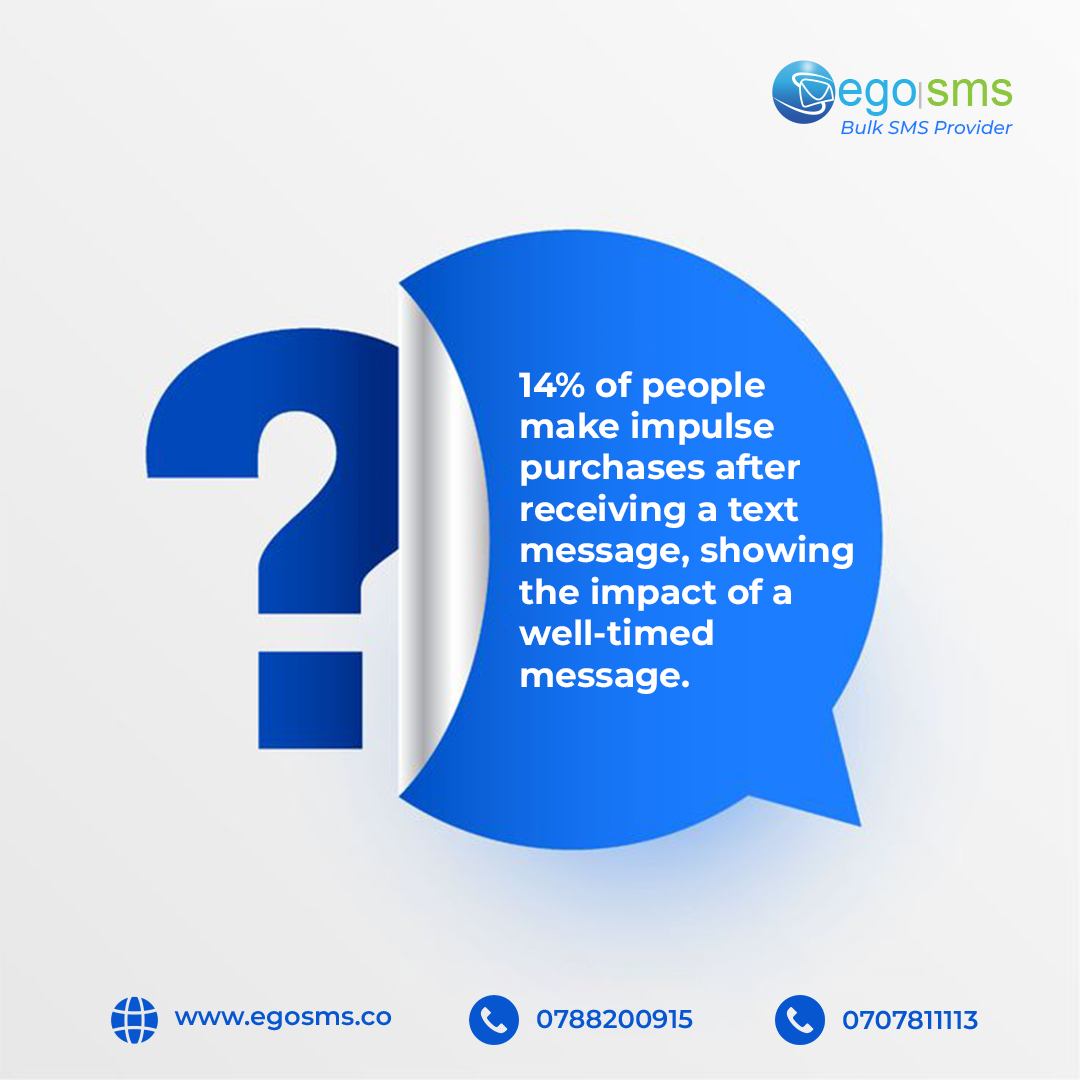 Egosms's tweet image. A single, well-timed SMS message is all it takes for 14% of people to make an impulse purchase.

Sign up now at egosms.co

#egosms #Bulksms