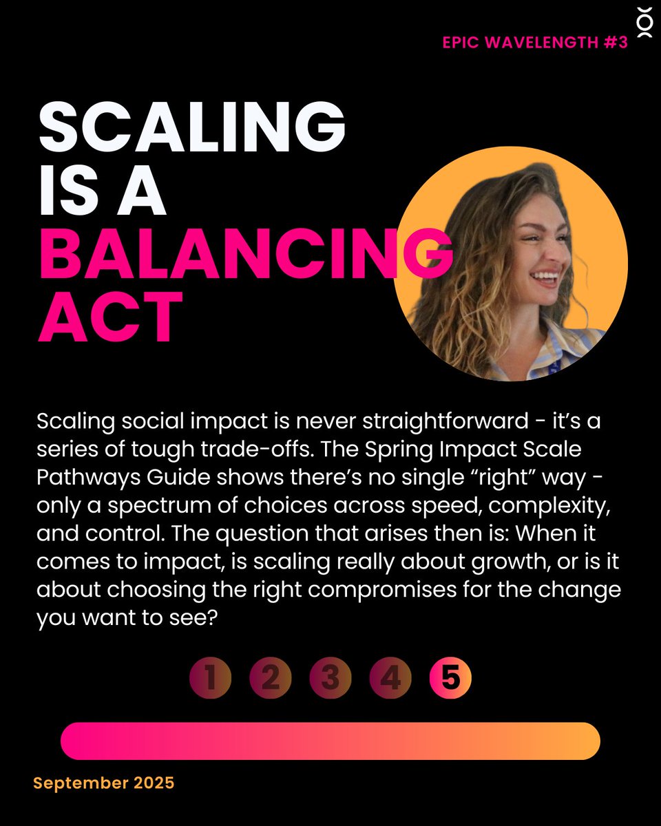 This month we’re on Shanina’s wavelength: scale. 

Bold ideas don’t spread alone - partnerships fuel momentum. Scaling means trade-offs, last-mile trust, and systems change that takes patience.

What are your thoughts on scale?