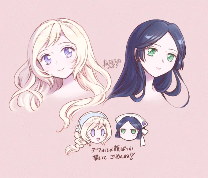 天使とリリーさんでカラー練習。デジタル使い始めてから、しっくりくる描き方を永遠に探し続けてる