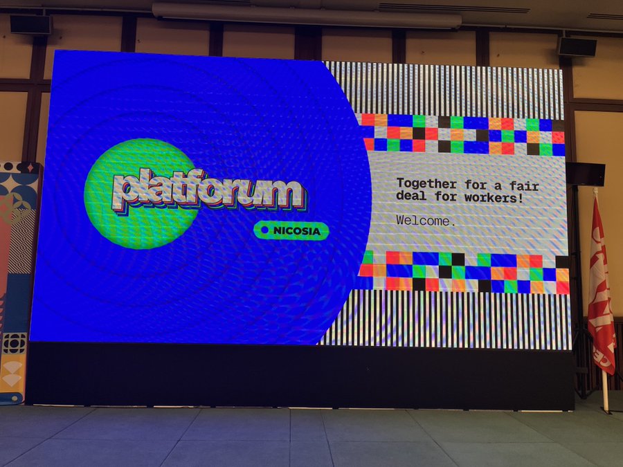 FES_FoW's tweet photo. Kaliméra from 🇨🇾!

The 4⃣ #ETUC Trade Union #PlatForum - supported by #FES_FoW - has just kicked off!

For FES, @c_kampmann opened the floor, welcoming platform workers, trade unionists &amp; policymakers to debate the 🇪🇺 #PlatformDirective and its national transposition! https://t.co/3c0B3A953V