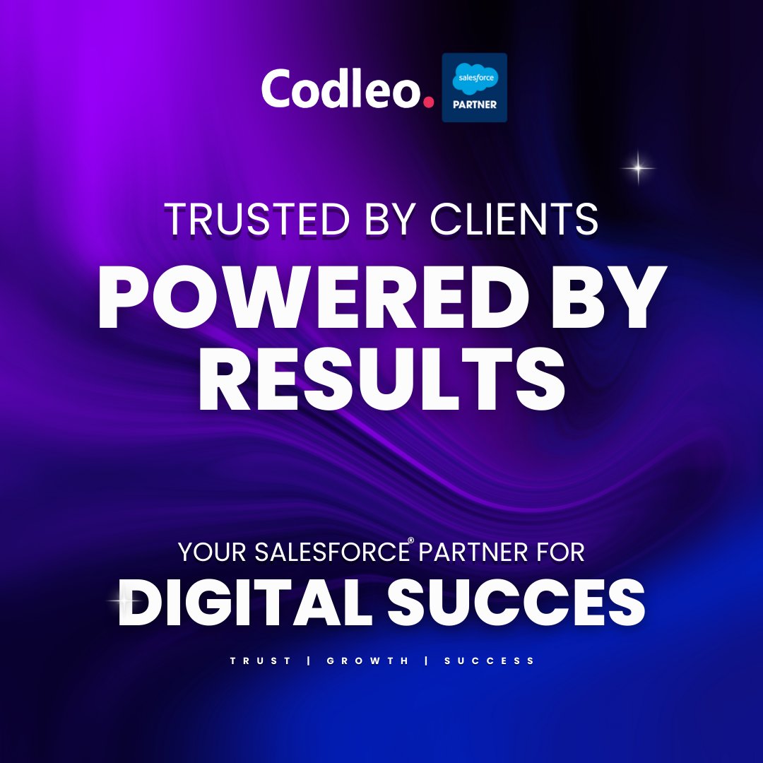 consultcodleo's tweet image. Trusted by clients 
Powered by results 
That’s the Codleo way of doing business—where expertise meets impact. 
#Codleo #SalesforceExperts #TrustedByClients #poweredbyresults