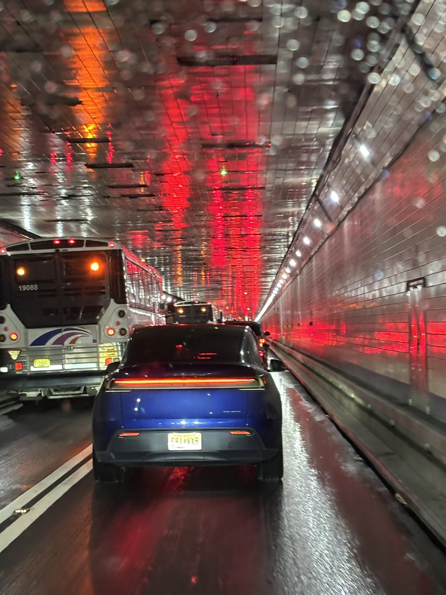 Lincoln Tunnel on a rainy morning.