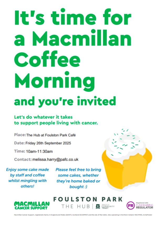 TheHubFoulston's tweet photo. Come along to The Hub tomorrow and join us in the Cafe for Macmillan Coffee Morning 10-11:30am!
#CancerSupport #CommunityCafe #MacmillanCancerSupport #CoffeeAndCake #BringAFriend #WellbeingHub https://t.co/dMqBbWoTGz
