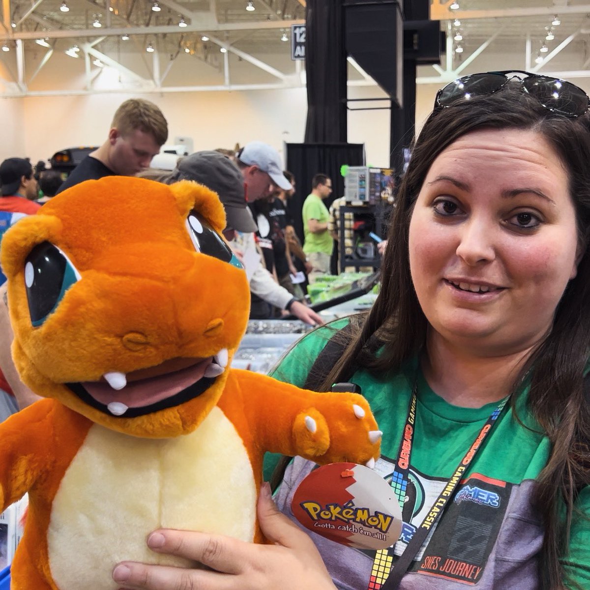 Found a new friend at Cleveland Gaming Classic ! Who else remembers this vintage plush?! #pokemon #gottacatchemall #90s #throwback #clevelandgamingclassic #gamerahmer #retrogaming #nintendo #charmander #charizard #1990s