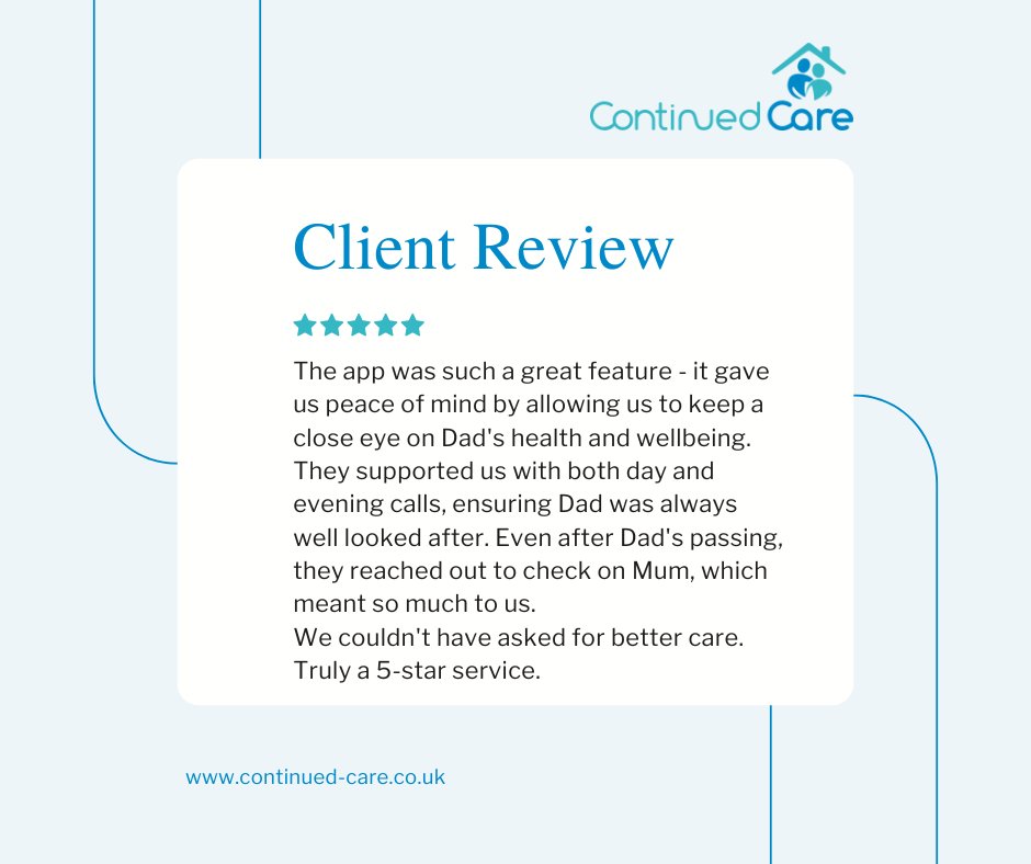 Thank you for this recent review on the Homecare website.  These kind words about the service we provided was so heart-warming to read.  We always share the feedback we receive with all our carers. 💙

If you’d like to leave a comment, you can do so here: homecare.co.uk/homecare/agenc…