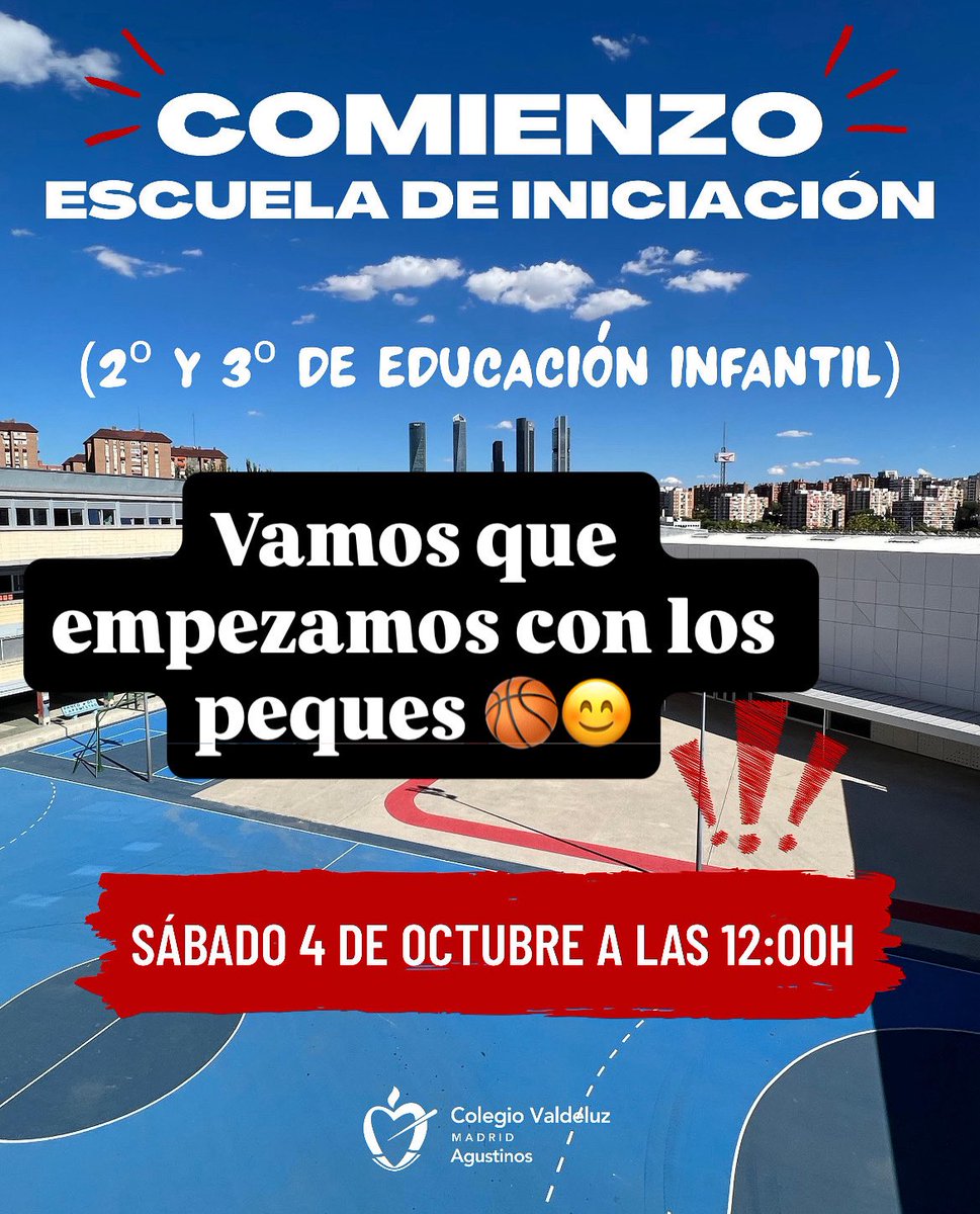 Vamos que empezamos <a href="/DeporteValdeluz/">Deportes Colegio Valdeluz</a>  las Escuelas de los más pequeños 🏀🏐⚽️
