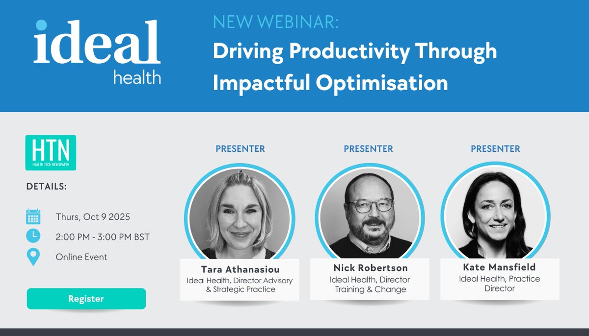 🎤 NEW WEBINAR: Driving Productivity Through Impactful Optimisation 

 📅 Thursday 9th October 🕙 2:00 – 3:00 PM BST

This webinar is about moving from functionality to real impact—making your EPR work harder for you, not the other way around.
 
NHS Trusts are under growing