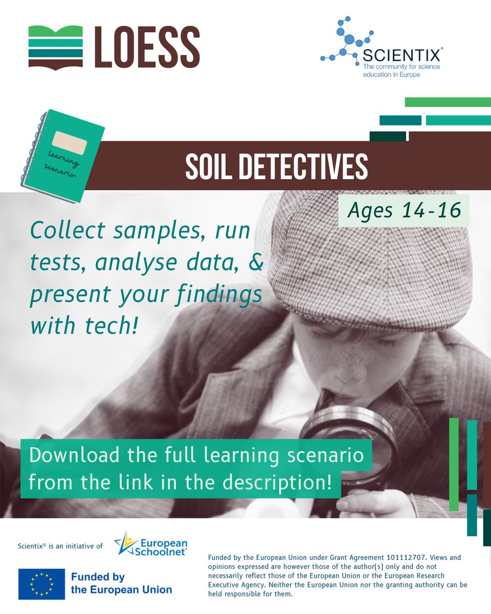 Dig into the science of the ground beneath us! 🕵️ In this <a href="/LOESSproject/">LOESS</a> scenario, 14–16-year-olds analyse local soils in the lab, map results with GIS, and even turn their findings into a song! Check how to combine #STEM with creativity! 🤗
Download it!🔗bit.ly/LOESS-LSs