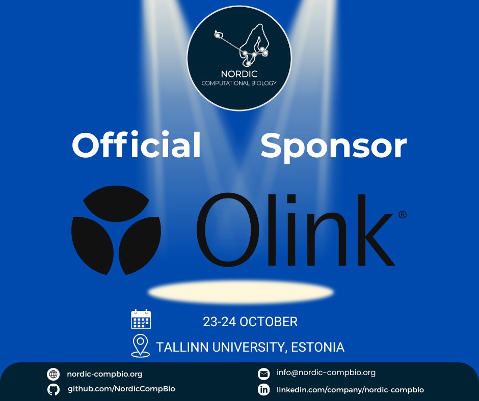 ⭐️ We are happy to announce that <a href="/OlinkProteomics/">Olink Proteomics</a> is joining us as a sponsor of the Nordic Computational Biology Conference (Estonia + Finland) in Tallinn. #NordicCompBio #ComputationalBiology #Bioinformatics #Events