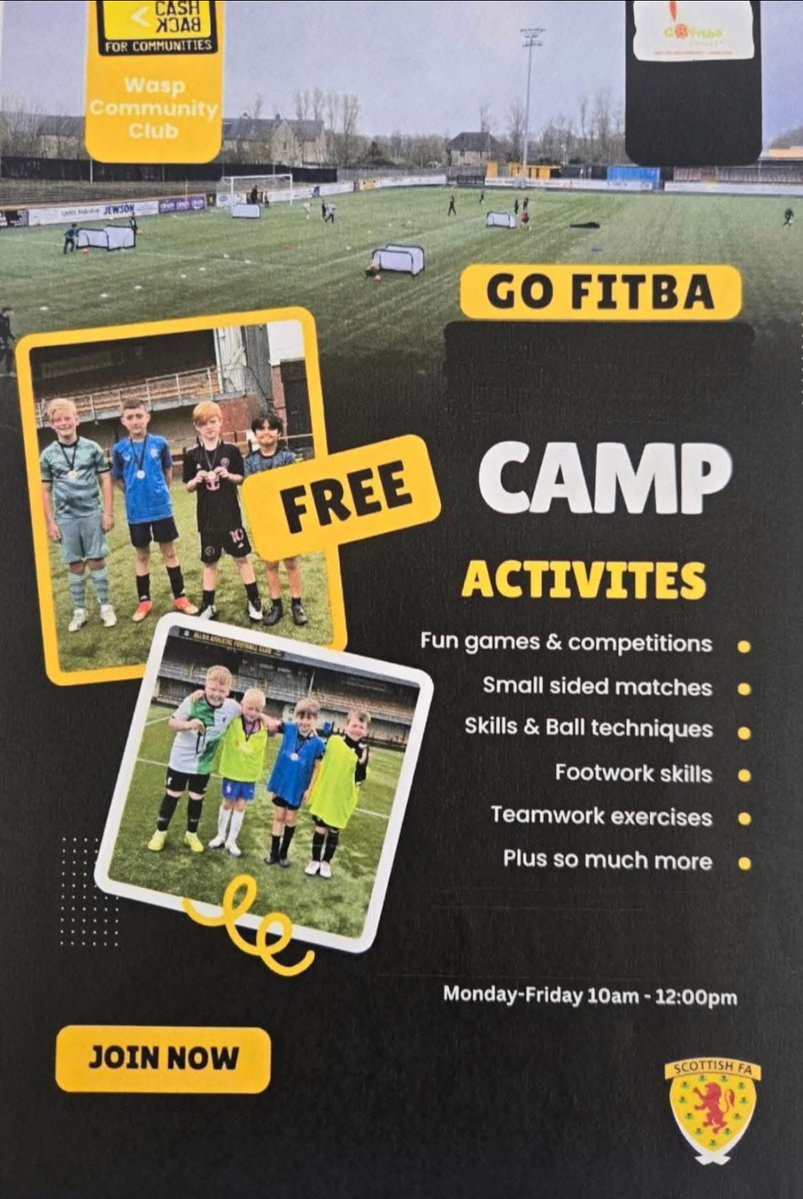 waspcfc's tweet image. Free ⚽️ 🐝 🐝 🐝 

👏 👏 👏 
@CashBackScot 
@ScotFACentral supported ⚽️ 

Sign up on our facebook page

m.facebook.com/waspcfc/