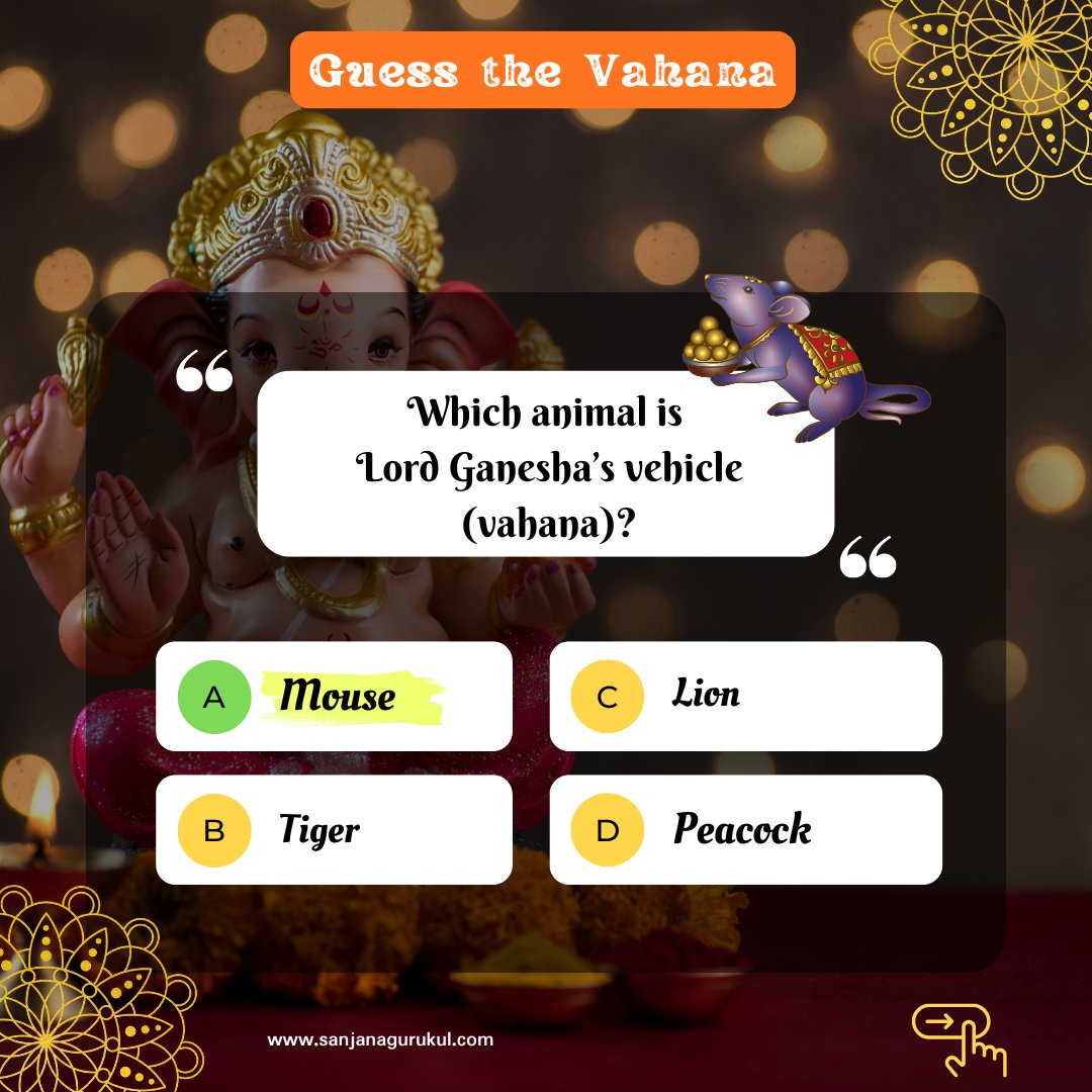GurukulSanjana's tweet image. Decode the Symbols of Ganesha!
Drop your score below & challenge a friend to take it next. 🙏
#GaneshaQuiz #LearnWithFun #GaneshChaturthi #learnhindi #sanjanagurukul #missionhindi #ganesha #hindiseries #hindilearning #culturalheritage