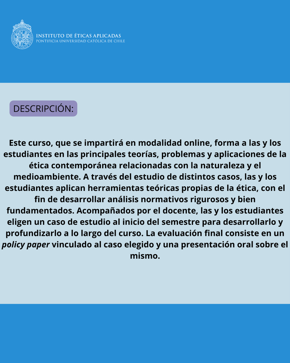 Instituto de Éticas Aplicadas UC tweet media