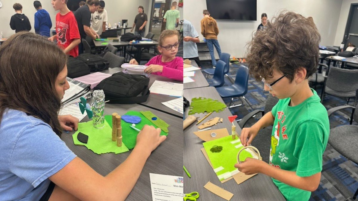 bvillemiddle's tweet photo. STEM was a hole in one today! Students took on a Pop-Up Challenge to design their own Mini-Mini Golf holes . Each design met specific criteria, then came together to form a full classroom course!  #STEM #InnovationInAction https://t.co/QEnjTzvTTj