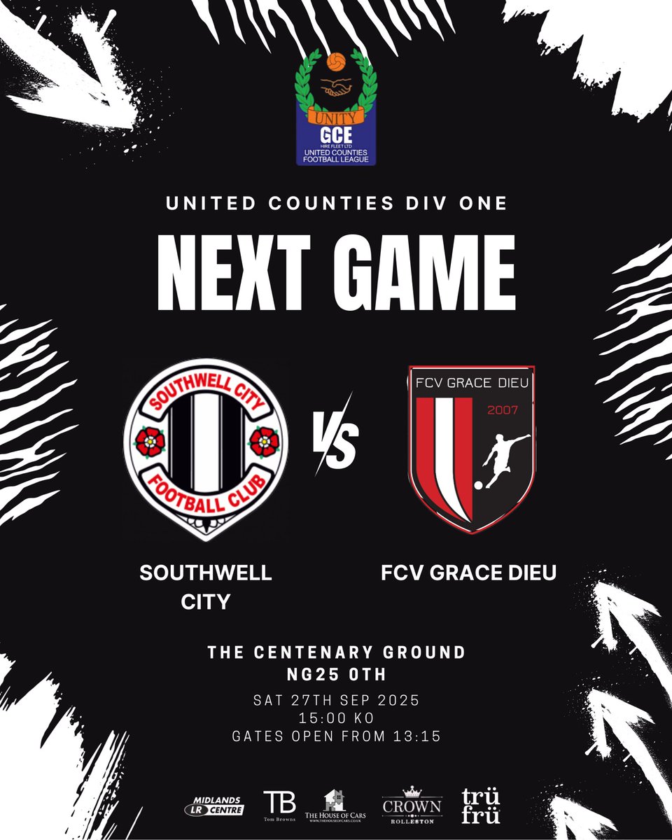 We head into a week of 3 home games across 3 different competitions, starting with hosting <a href="/FCVGraceDieu/">FCV Grace Dieu</a> in the <a href="/utdcos/">UCL</a> on Saturday.

3pm KO
£6 adults/£3 concessions/kids free
Free programme on entry
Hot food/bar open

🦓🦓🦓