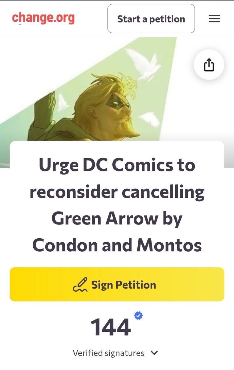 Green Arrow fans have started a petition to bring Green Arrow Back, you can sign by clicking on the Link Below! 

Or you can also buy both of the Green Arrow TPB'S to convince DC  to bring the series back!

-Green Arrow Vol.4: Fresh Water Kills- September 16
-Green Arrow Vol 5: