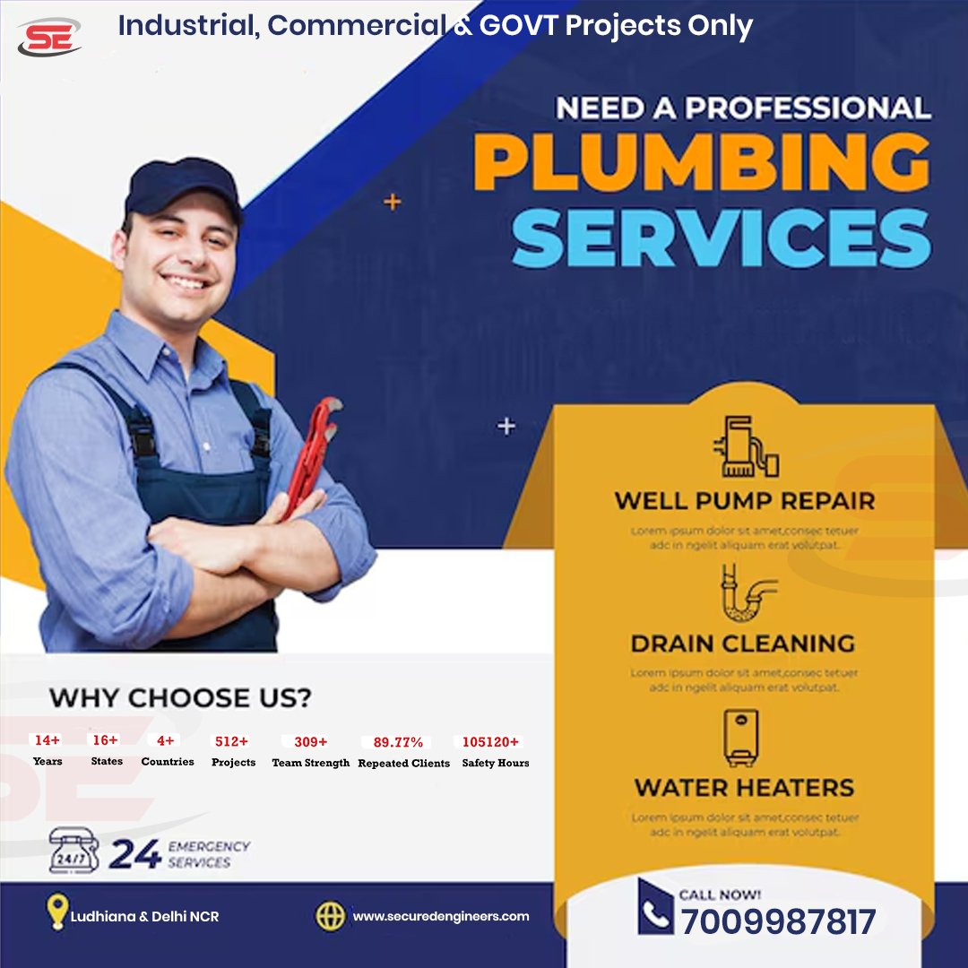 SecuredEnginee2's tweet image. 💧 One small leak can stop an entire project.
That’s why industries trust SEPL for plumbing services:
✔️ Well Pump Repair
✔️ Drain Cleaning
✔️ Water Heaters
📞 7009987817 | 🌐 securedengineers.com

#PlumbingServices #IndustrialProjects #SEPL