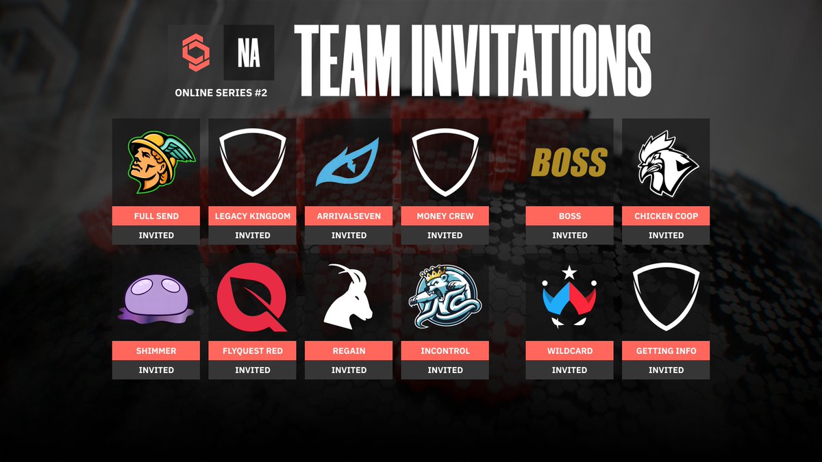 NA2 Team 📨
Playoffs
<a href="/bossggofficial/">BOSS</a> 
<a href="/ChickenCoopGG/">Chicken Coop Esports</a> 
Getting Info
<a href="/Wildcard_GG/">Wildcard</a> 

Group Stage
<a href="/FULLSENDcs2/">FULLSEND</a> 
@lgcyhq
@Org_A7 
Money Crew
<a href="/ShimmerCS2/">Shimmer</a> 
<a href="/FlyQuestRED/">FLY RED</a> 
<a href="/regaincs/">regain</a> 
<a href="/InControlGG/">InControl</a>